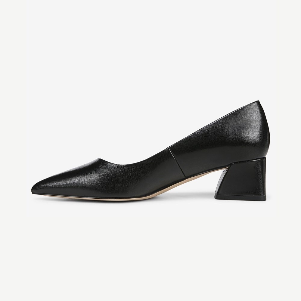 NWOB Franco Sarto Racer Block Heel Pump Black Size 7.f - Picture 2 of 5